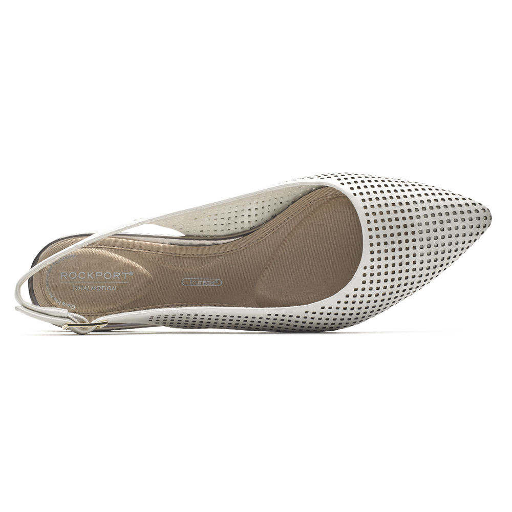 Rockport Womens Total Motion Adelyn Slingback - Flats White - LGA659732